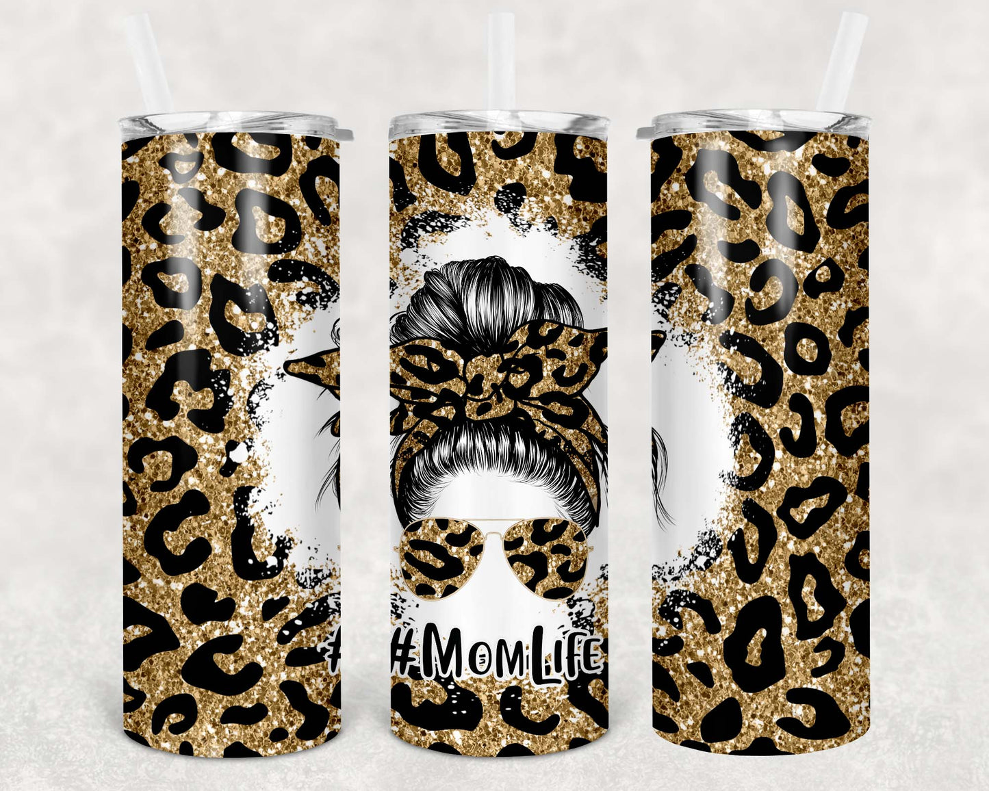Tumbler Mom Life tijger print