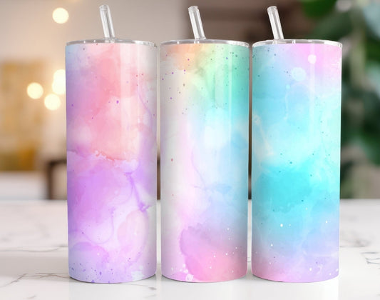 Tumbler met Naam Watercolor Regenboog