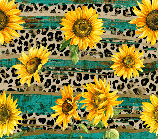 Tumbler Panterprint met zonnebloemen